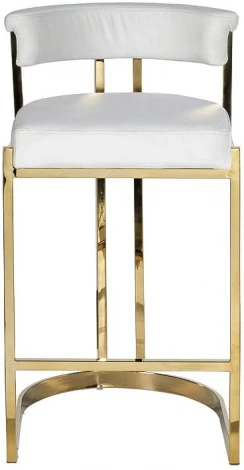 Стул барный, велюр светло-серый/золото  49*55*85 Garda Decor арт.GY-B8216GOLD-LG