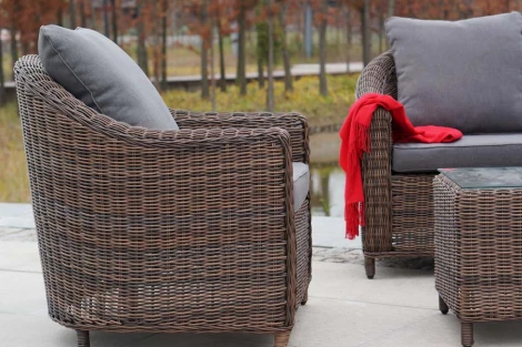 Лаунж-зона из искусственного ротанга, цвет коричневый 4SIS Кон Панна KPS2C2TJ-4-SET brown