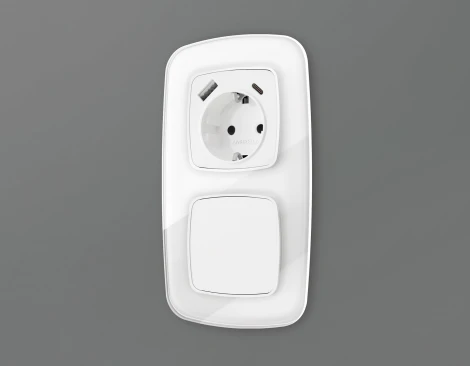 Лицевая панель Ambrella Volt OMEGA (Белый матовый) заглушка для суппорта QUANT OP1360