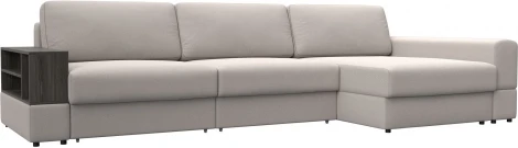 Диван угловой с полкой Лига-055 НПБ Лонг угол универсальный Лига Диванов (Замша) арт.129115