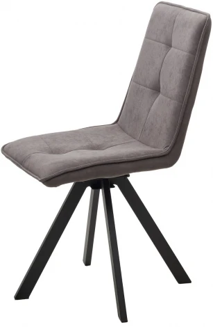 Стул BRONX, 360 град. поворот. B28 Темно-серый, велюр / черный каркас, М-City