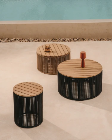 Dandara Журнальный столик из стали и черного шнура 70 см La Forma (ex Julia Grup) арт.193422