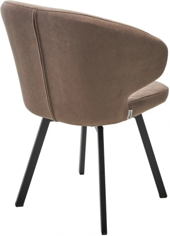 Стул M-City ХИЛТОН 360 град., цвет B5 Капучино, велюр / черный каркас