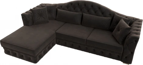 Диван угловой Артис левый угол (Коричневый/Велюр) Лига Диванов арт.121582L