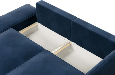 ПОРТЛЕНД Диван угловой с банкеткой синий D1 furniture арт.AAA41671005