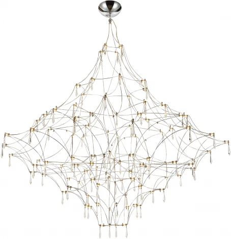 Подвесная люстра светодиодная ST Luce Gravetta SL6601.103.114 Хром/Прозрачный LED 114*0,5W 3000K (220V, на тросе)