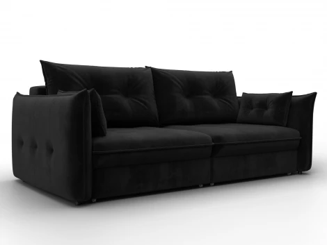 Диван прямой Лига-100 НПБ (ДСП,Фанера/Пластик/Велюр/Черный) Лига Диванов 133652