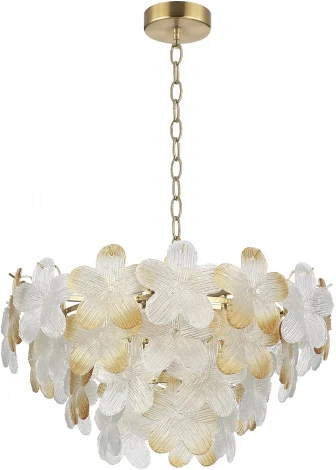 Потолочна люстра на штанге ST Luce Tender SL6240.203.12 золотистый/Прозрачный, январный E14 12*60W (220V, на цепи, цветы)