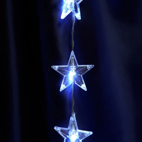 Светодиодная гирлянда Feron CL25 48608 занавес Звездочки 2*1м + 3м 220V 5000K, статичная, c питанием от сети, прозрачный шнур