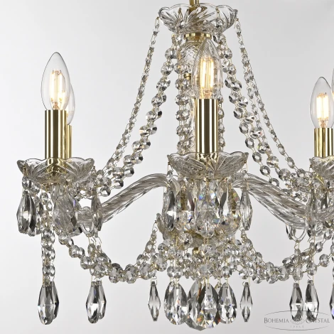Подвесная люстра Bohemia 107 107/6/165 G (220V, подвески, на цепи, подсвечник, свеча)