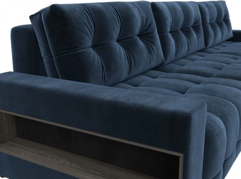 Диван угловой с полками Лига-053 НПБ Лонг Лига Диванов (Велюр) арт.128970