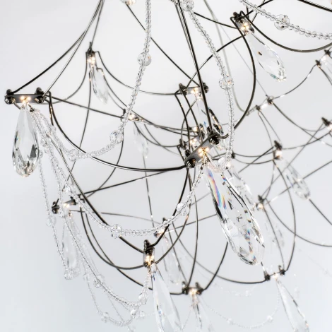 Подвесная люстра светодиодная хрустальная с пультом с регулировкой цветовой температуры Modelux MODELUX ML.5603.800P СН