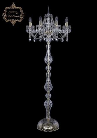 Торшер Art Classic 13.21 13.21.8.200.h-160.Gd.Sp (220V, хрусталь, подвески, подсвечник, свеча, под старину)