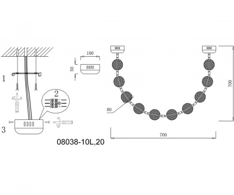 Подвесной светильник Kink Light Амита 08038-10L,20(3000K)