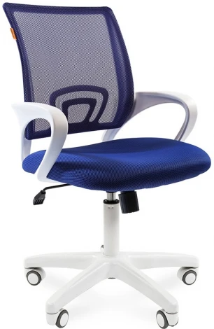 Компьютерное кресло CHAIRMAN 696 white (Пластик,Ткань,Сетка/Синий)