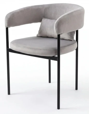 Стул СТАН, цвет H-09 Светло-серый, велюр / черный каркас M-City 64804