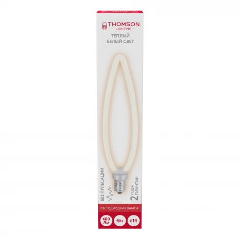 Лампочка светодиодная филаментная белая свеча E14 4W Thomson Deco Candle TH-B2389