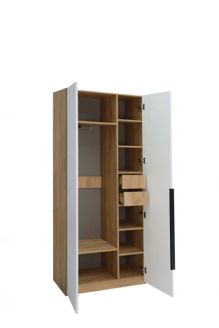 Шкаф 2, Дуб Крафт Золотой / Софт Белый Ивару Стефани 102203