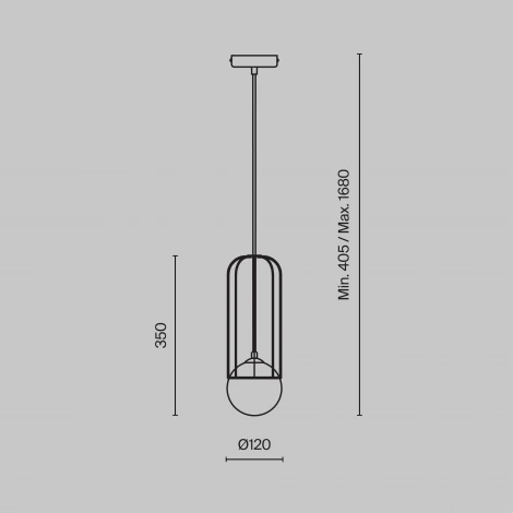 Подвесной светильник Maytoni Telford P361PL-01G (220V, на проводе, шар)