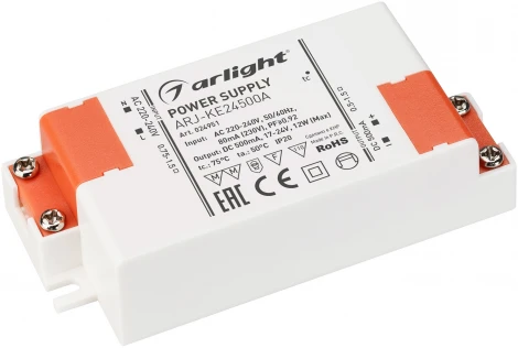 Блок питания ARJ-KE24500A (12W, 500mA, PFC) (IP20 Пластик) 024951 Arlight ARJ