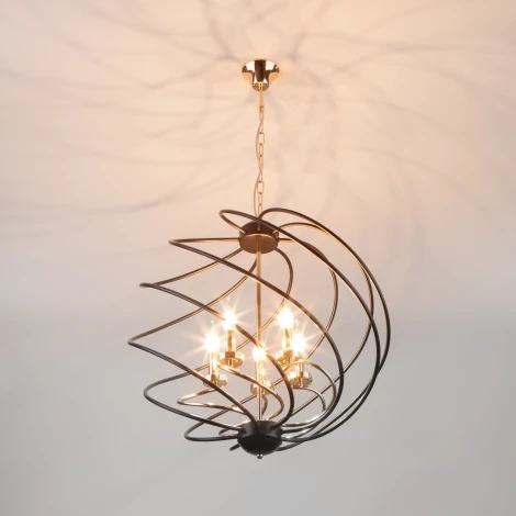 Подвесная люстра Eurosvet Sorrel 60105/5 черный (220V, на цепи, свеча, шар)