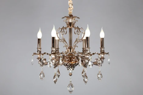 Подвесная люстра Omnilux Senis OML-74703-06 (220V, подвески, на цепи, подсвечник, свеча)