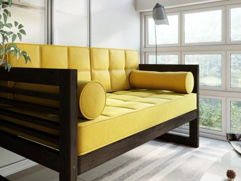 Диван Arsko прямой Сега М венге велюр желтый