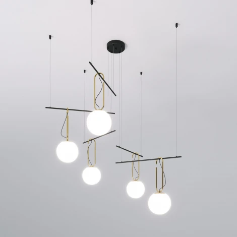 Подвесной светильник Wi-Fi Riche 70143/5 черный Eurosvet (220V, управление смартфоном, голосовое управление, умный дом - Minimir Home, Алиса, Маруся, Салют, на тросе, шарики)