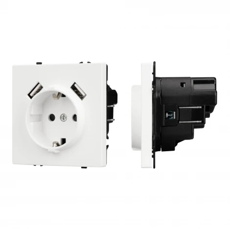 Розетка ARL NOBE зк со шторками с USB тип А+А софт-тач белый кварц SCT-MUAA-SFPL-WH (250V, 16A) (Arlight,) 054288(1)