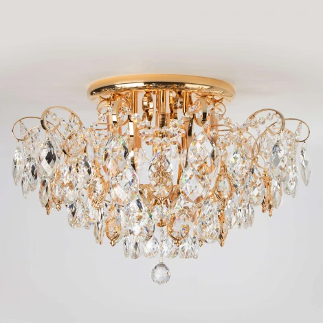 Потолочная люстра Eurosvet Crystal 10081/6 золото / прозрачный хрусталь