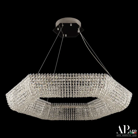 Подвесная люстра светодиодная APL LED Sicilia SH506.0.80.A.Ni.4000 (220V, хрусталь, на тросе)