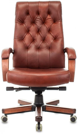 Кресло руководителя T-9928WALNUT светло-коричневый Leather Eichel кожа крестов. металл/дерево Бюрократ T T-9928WALNUT/CHOK