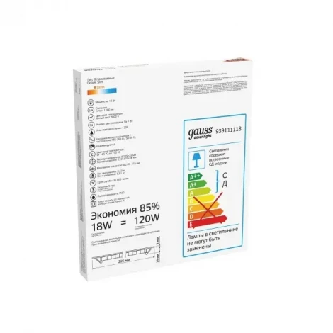 Встраиваемый точечный светильник Gauss 939111 939111118 (LED, 220V)