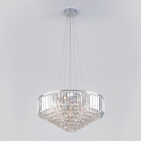 Подвесная люстра Eurosvet Torreta 10105/9 хром/прозрачный хрусталь Strotskis