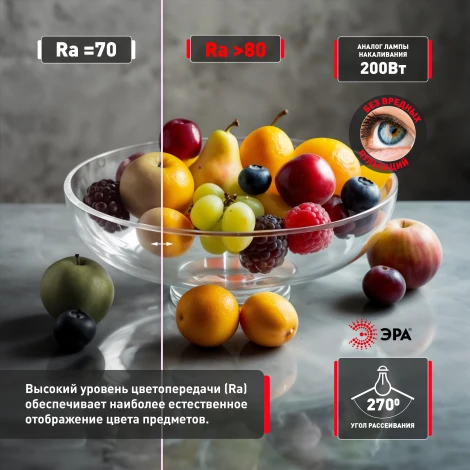 Лампочка светодиодная E27 25W ЭРА LED A65-25W-840-E27 R