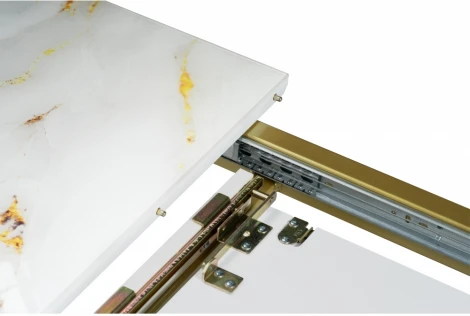 Стол на тумбе Woodville Бугун белый / золото 500006