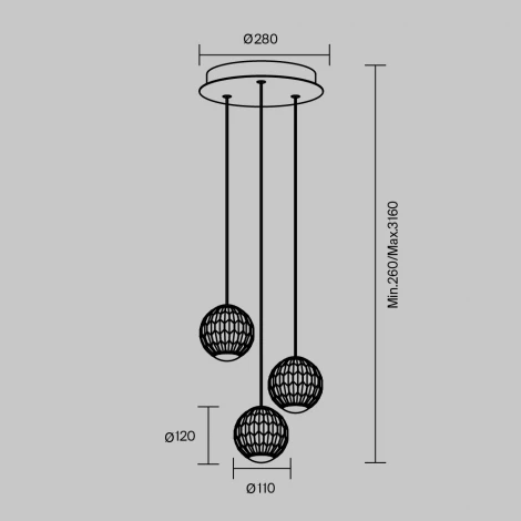 Подвесной светильник Maytoni Sapphire MOD293PL-L18BS3K (LED, 220V, на проводе, шарики)