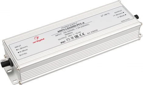 Блок питания ARPV-LG24250-PFC-A (24V, 10.4A, 250W) (IP67 Металл) 030020 Arlight ARPV