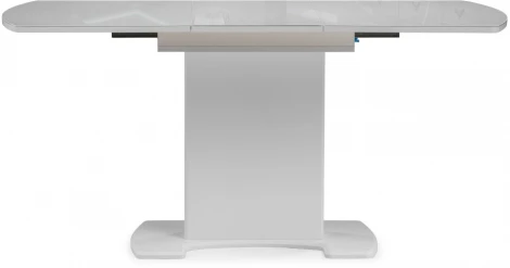 Стол на тумбе Woodville Палмер 120(160)х80х75 белое стекло / белый 490090