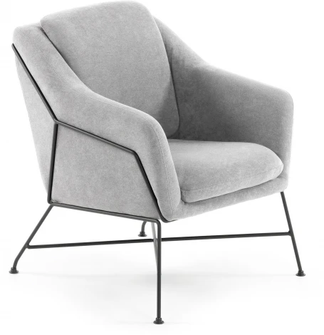 Кресло La Forma (ex Julia Grup) Brida (Серый/ Сталь,Фанера,Пена,Металл,Пенополиуретан)