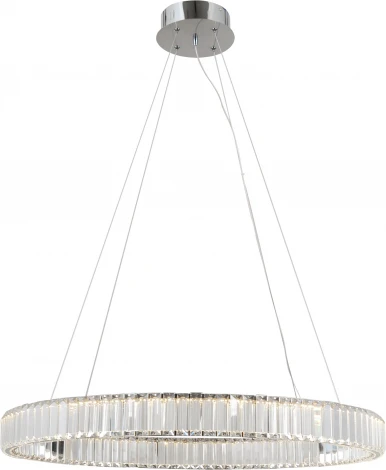 Подвесная люстра хрустальная светодиодная с пультом Moderli Asti V10734-PL (220V, на тросе, кольцо)