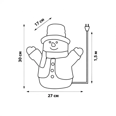 Световая фигура Uniel ULD-M2730-024/STA WHITE IP20 SNOWMAN (LED, 220V, снеговик)