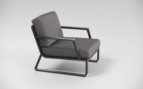 Лаунж зона Gardenini Voglie long (Алюминий,Закаленное стекло,Ткань/Темно-серый,Антрацит,Черный) LVGL.010500.S3