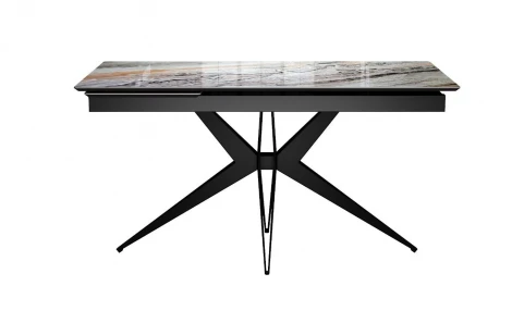 Стол DikLine DKS140 керамика Venetian Brown Light глянец, подстолье черное, опоры черные (2уп.) 00-00081179