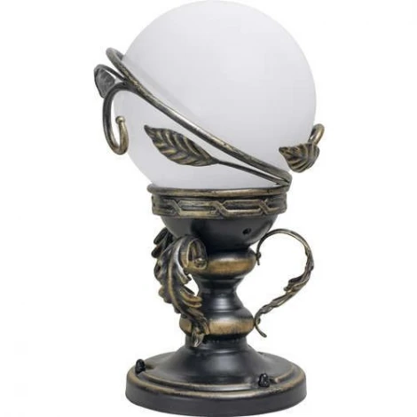 Наземный фонарь Кузнечное дело Галактика 23-002-ЧЗ (220V, ковка, шар, листья, под старину, IP54)