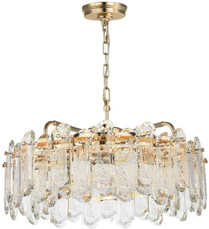 Подвесная люстра Odeon Light Bullon 5069/10 золото/прозрачный/металл/хрусталь E14 10*40W (220V, на цепи, круглые)