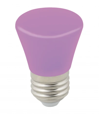 Лампочка светодиодная конус розовая E27 1W Volpe LED-D45-1W/PURPLE/E27/FR/С BELL