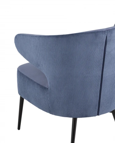 Кресло Stool Group лаунж Royal Stripes велюр синий УТ000036775