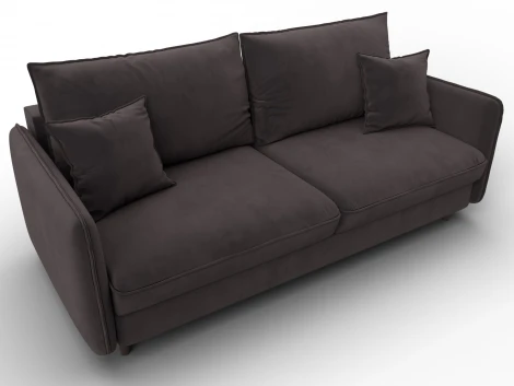 Диван прямой Лига-064 НПБ (ДСП/Дерево/Велюр/Коричневый) Лига Диванов 134779