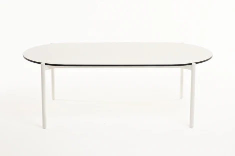 "Диего" журнальный стол из HPL 120х60 H40, каркас белый муар, цвет "молочный" 4SIS арт.УТ-00008610